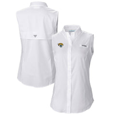 Columbia Jacksonville Jaguars Women's PFG Tamiami Omni-Shade Sleeveless Button-Up Shirt White