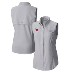 Columbia Arizona Cardinals Women's PFG Tamiami Omni-Shade Sleeveless Button-Up Shirt Gray