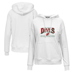 New Jersey Devils Levelwear Women's Retro Adorn Spellout Pullover Hoodie - White - NHL 201275446
