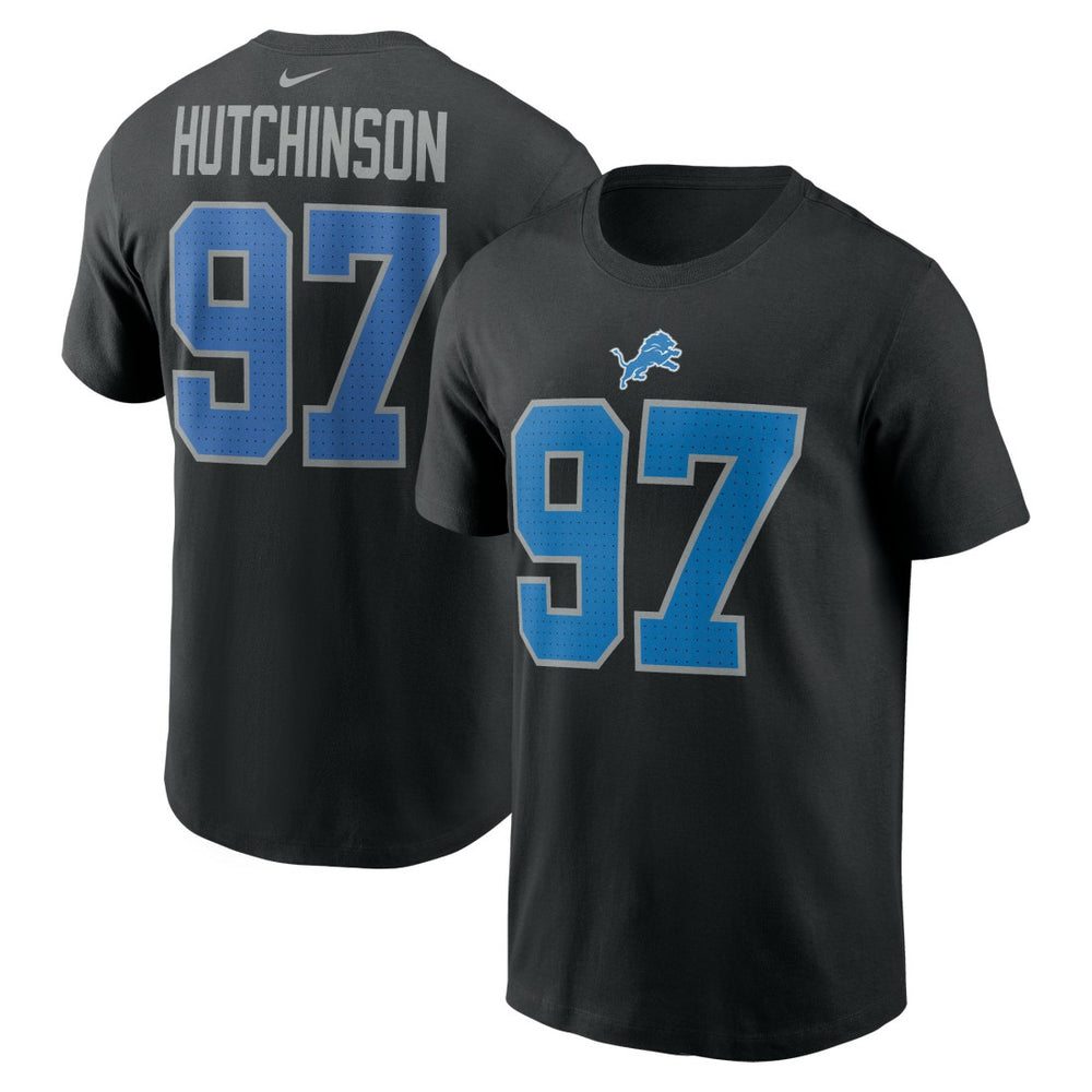 Nike Aidan Hutchinson Detroit Lions Player Name & Number T-Shirt Black