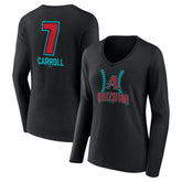 Corbin Carroll Arizona Diamondbacks Women's Name & Number Fastball V-Neck Long Sleeve T-Shirt - Black - MLB on Sale