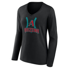 Corbin Carroll Arizona Diamondbacks Women's Name & Number Fastball V-Neck Long Sleeve T-Shirt - Black - MLB on Sale