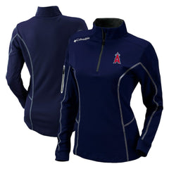 Los Angeles Angels Columbia Women's Omni-Wick Shotgun Quarter-Zip Pullover Top - Navy - Columbia Discount