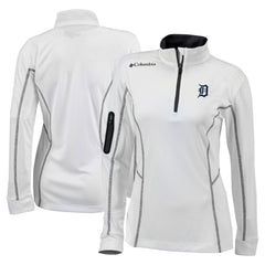 Detroit Tigers Columbia Women's Omni-Wick Shotgun Quarter-Zip Pullover Top - White - Columbia Online