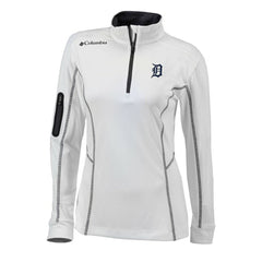 Detroit Tigers Columbia Women's Omni-Wick Shotgun Quarter-Zip Pullover Top - White - Columbia Online