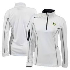 Athletics Columbia Women's Omni-Wick Shotgun Quarter-Zip Pullover Top - White - Columbia Lifestyle