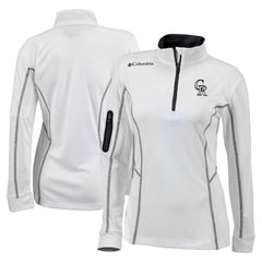 Colorado Rockies Columbia Women's Omni-Wick Shotgun Quarter-Zip Pullover Top - White - Columbia Online