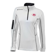 Cincinnati Reds Columbia Women's Omni-Wick Shotgun Quarter-Zip Pullover Top - White - Columbia Lifestyle