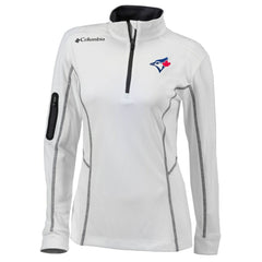 Toronto Blue Jays Columbia Women's Omni-Wick Shotgun Quarter-Zip Pullover Top - White - Columbia Discount