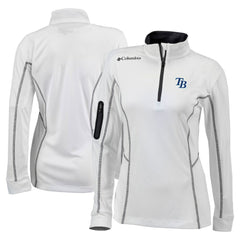 Tampa Bay Rays Columbia Women's Omni-Wick Shotgun Quarter-Zip Pullover Top - White - Columbia Discount
