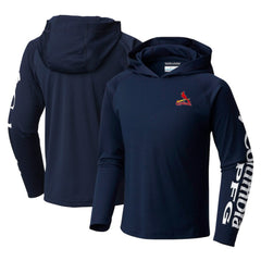 St. Louis Cardinals Columbia Youth Terminal Tackle Long Sleeve Hoodie T-Shirt - Navy - Columbia Online