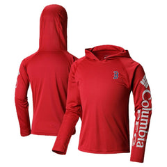Boston Red Sox Columbia Youth Terminal Tackle Long Sleeve Hoodie T-Shirt - Red - Columbia on Sale