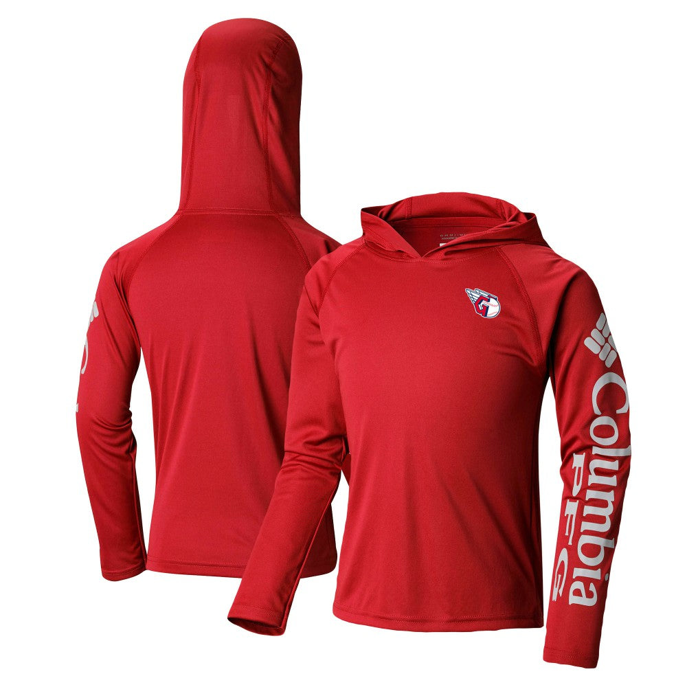 Cleveland Guardians Columbia Youth Terminal Tackle Long Sleeve Hoodie T-Shirt - Red - Columbia Sale