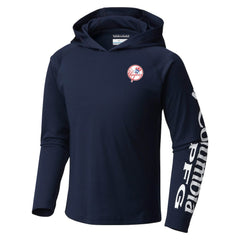 New York Yankees Columbia Youth Terminal Tackle Long Sleeve Hoodie T-Shirt - Navy - Columbia Online