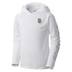 San Diego Padres Columbia Youth Terminal Tackle Long Sleeve Hoodie T-Shirt - White - Columbia Sale