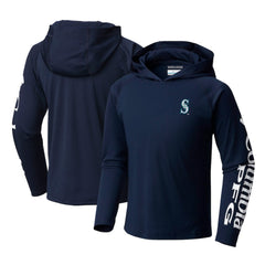 Seattle Mariners Columbia Youth Terminal Tackle Long Sleeve Hoodie T-Shirt - Navy - Columbia Lifestyle