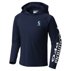 Seattle Mariners Columbia Youth Terminal Tackle Long Sleeve Hoodie T-Shirt - Navy - Columbia Lifestyle