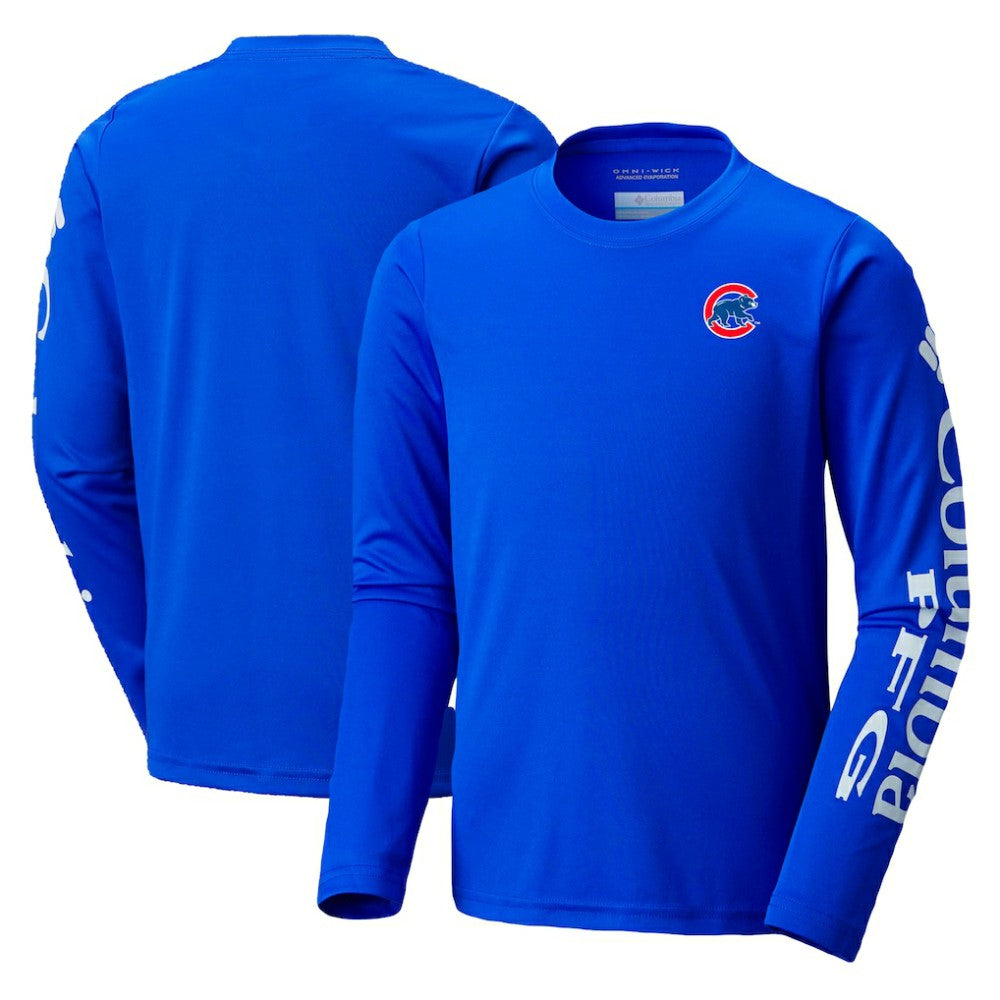 Chicago Cubs Columbia Youth Terminal Tackle Long Sleeve T-Shirt - Royal - Columbia Discount