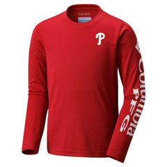 Philadelphia Phillies Columbia Youth Terminal Tackle Long Sleeve T-Shirt - Red - Columbia Online