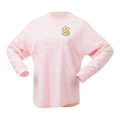 Seattle Kraken Fanatics Women's Spirit Jersey Long Sleeve T-Shirt - Pink - NHL 201279775