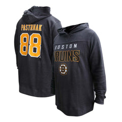 David Pastrnak Boston Bruins Profile Women's Plus Size Name & Number Thermal Pullover Hoodie - Black - NHL 201279782