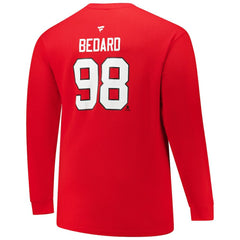 Connor Bedard Chicago Blackhawks Profile Big & Tall Name & Number Thermal Pullover Sweatshirt - Red - NHL 201279786