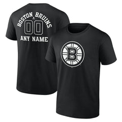 Boston Bruins Personalized Name & Number Monochrome T-Shirt - Black - NHL 201281430