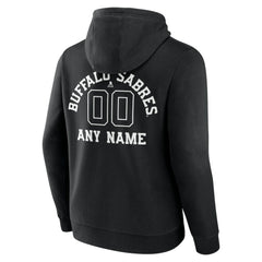 Buffalo Sabres Personalized Name & Number Monochrome Pullover Hoodie - Black - NHL 201281435