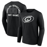 Carolina Hurricanes Personalized Name & Number Monochrome Long Sleeve T-Shirt - Black - NHL 201281446
