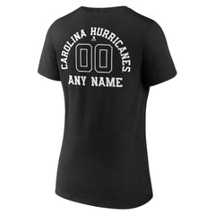 Carolina Hurricanes Women's Personalized Name & Number Monochrome V-Neck T-Shirt - Black - NHL 201281451
