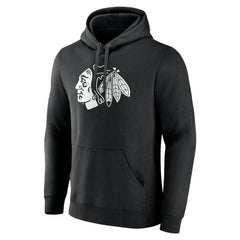 Chicago Blackhawks Personalized Name & Number Monochrome Pullover Hoodie - Black - NHL 201281453