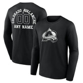 Colorado Avalanche Personalized Name & Number Monochrome Long Sleeve T-Shirt - Black - NHL 201281458
