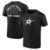 Dallas Stars Personalized Name & Number Monochrome T-Shirt - Black - NHL 201281472