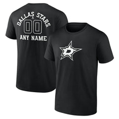 Dallas Stars Personalized Name & Number Monochrome T-Shirt - Black - NHL 201281472