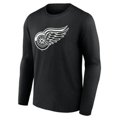 Detroit Red Wings Personalized Name & Number Monochrome Long Sleeve T-Shirt - Black - NHL 201281476