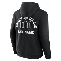 Edmonton Oilers Personalized Name & Number Monochrome Pullover Hoodie - Black - NHL 201281483