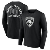 Florida Panthers Personalized Name & Number Monochrome Long Sleeve T-Shirt - Black - NHL 201281488