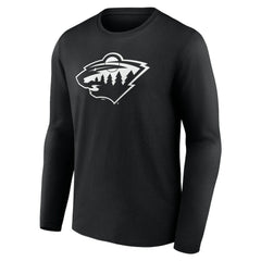 Minnesota Wild Personalized Name & Number Monochrome Long Sleeve T-Shirt - Black - NHL 201281500