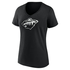 Minnesota Wild Women's Personalized Name & Number Monochrome V-Neck T-Shirt - Black - NHL 201281505