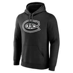 Montreal Canadiens Personalized Name & Number Monochrome Pullover Hoodie - Black - NHL 201281507