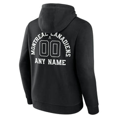Montreal Canadiens Personalized Name & Number Monochrome Pullover Hoodie - Black - NHL 201281507