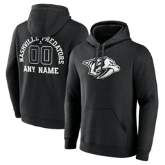 Nashville Predators Personalized Name & Number Monochrome Pullover Hoodie - Black - NHL 201281513