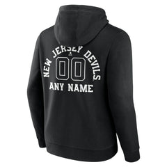 New Jersey Devils Personalized Name & Number Monochrome Pullover Hoodie - Black - NHL 201281519