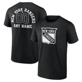 New York Rangers Personalized Name & Number Monochrome T-Shirt - Black - NHL 201281532