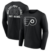 Philadelphia Flyers Personalized Name & Number Monochrome Long Sleeve T-Shirt - Black - NHL 201281542