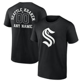 Seattle Kraken Personalized Name & Number Monochrome T-Shirt - Black - NHL 201281562