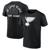 St. Louis Blues Personalized Name & Number Monochrome T-Shirt - Black - NHL 201281568