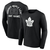 Toronto Maple Leafs Personalized Name & Number Monochrome Long Sleeve T-Shirt - Black - NHL 201281578