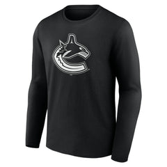 Vancouver Canucks Personalized Name & Number Monochrome Long Sleeve T-Shirt - Black - NHL 201281584