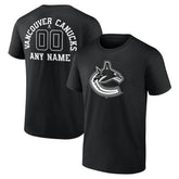 Vancouver Canucks Personalized Name & Number Monochrome T-Shirt - Black - NHL 201281586